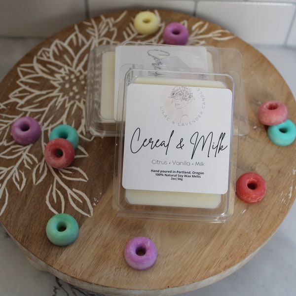 Cereal & Milk Wax Melts | Soy Wax Melts | Fruit Loops Scented | Scented Wax Melts | Fruity Melts | Aromatherapy | Nostalgic Scents