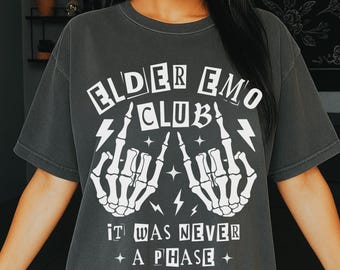 Elder Emo Comfort Colors Shirt, Punk Mom, Punk Rock, Pop Punk Emo Girl Gift, Emo Gift, Music Shirt Gift, Rock Band Shirt, Grunge Clothing