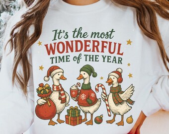 Christmas Goose Sweatshirt, Funny Goose Christmas Sweater, Holiday Christmas Shirt Funny, Cute Christmas Sweatshirt, Silly Santa Goose