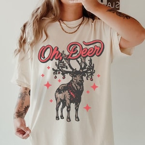Retro Comfort Colors Christmas Shirt, Granola Girl Aesthetic, Holiday Shirt, Christmas Shirt Funny, Cute Christmas Shirt, Oversized TShirt