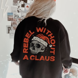 Skeleton Christmas Crewneck Sweatshirt, Holiday Sweatshirt, Goth Christmas, Y2K Grunge Christmas Shirt, Vintage Christmas, Grunge Clothing