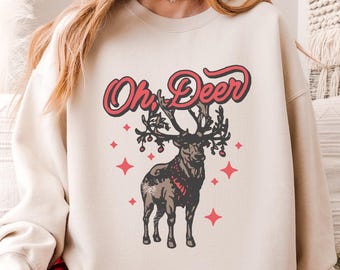Sweat-shirt de Noël rétro, esthétique fille granola, pull de vacances, chemise de Noël amusante, jolie chemise de Noël, sweat-shirts de Noël