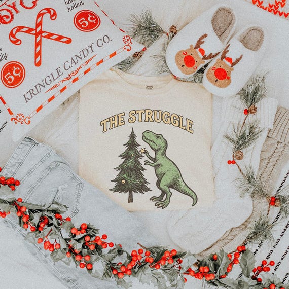 Funny Dinosaur Christmas Shirt, Dinosaur Gifts, Dinosaur Clothes, Sarcastic Christmas Tshirts, Retro Christmas Pjs, Funny Animal Tee