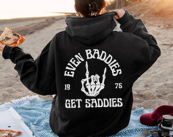 Sudadera con capucha "Incluso los malos se entristecen", sudadera con capucha para la salud mental, regalo de autocuidado, sudadera estética, sudadera con capucha para la salud mental, sudadera con capucha para la ansiedad