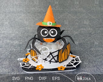 Halloween Spider Candy Holder SVG Template: DIY Gift (Digital File)