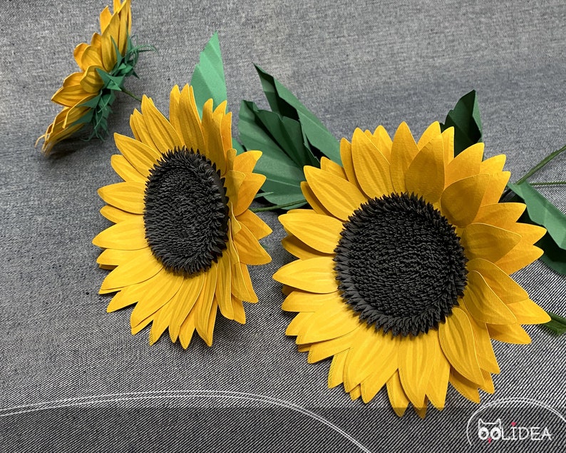 Sunflower SVG 3D Flower SVG Paper Sunflower svg, dxf, png, eps Printable Sunflower Paper Flower svg Cricut Template image 3