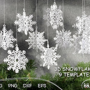 Christmas Snowflakes Hand-painted Spray Painting Hollow Out Painting  Template Large, Medium And Small Snowflakes 