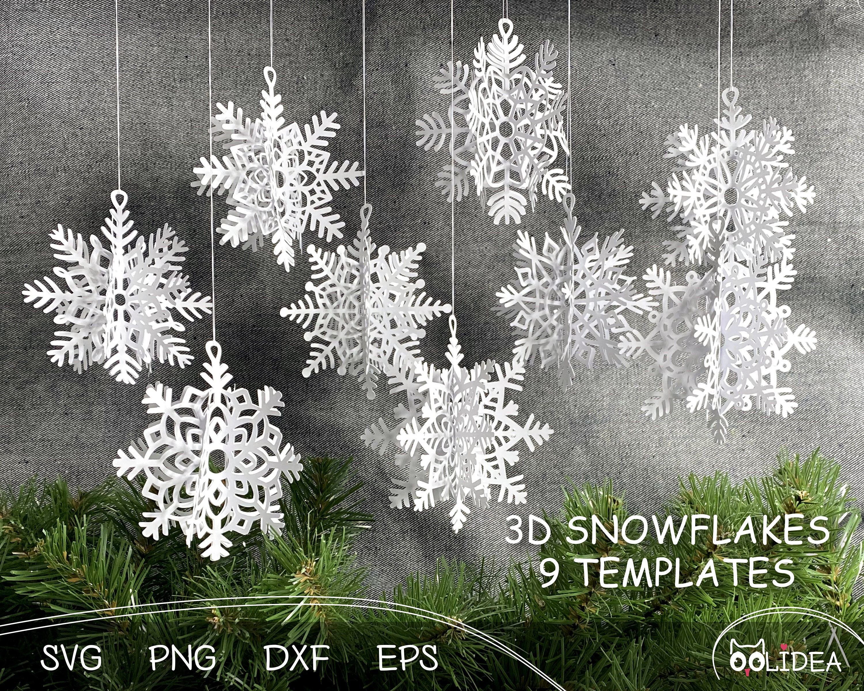 3D Standing Snowflake Motif