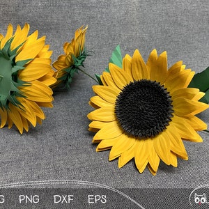 Sunflower SVG 3D Flower SVG Paper Sunflower svg, dxf, png, eps Printable Sunflower Paper Flower svg Cricut Template image 4