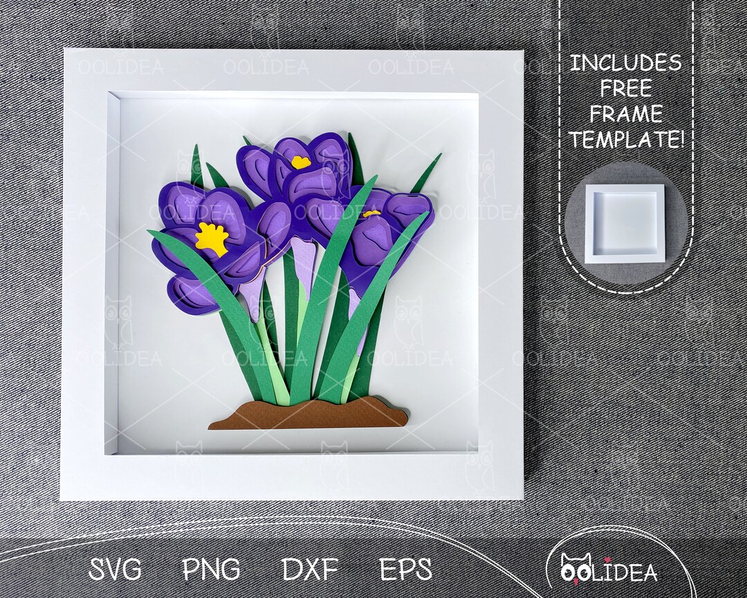 3D Layered Crocus Flower SVG Template for Paper Crafts, Cricut Projects ...