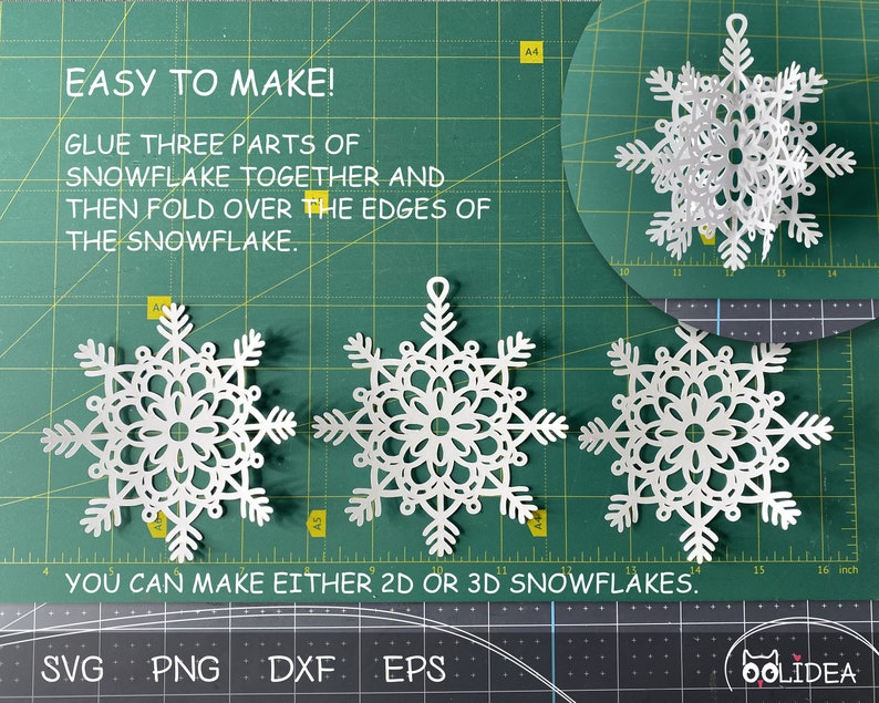 3D Snowflake SVG Bundle 2 9 Paper Snowflake SVG Templates - Etsy