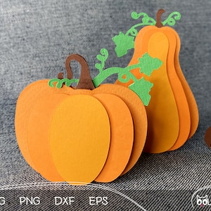 3D Pumpkin SVG | Paper Pumpkin SVG Template | Thanksgiving Pumpkin SVG Cut File | Fall Pumpkin Décor