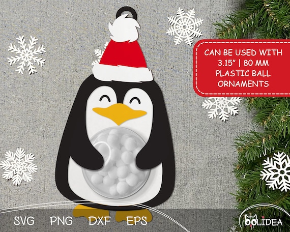 Christmas Penguin Candy Dome SVG | Candy Ornaments, Party Favor (Digital Download)