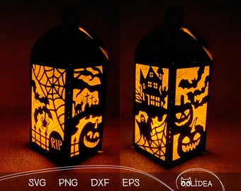 DIY Halloween Lantern SVG file for cutting machine | Halloween lamp