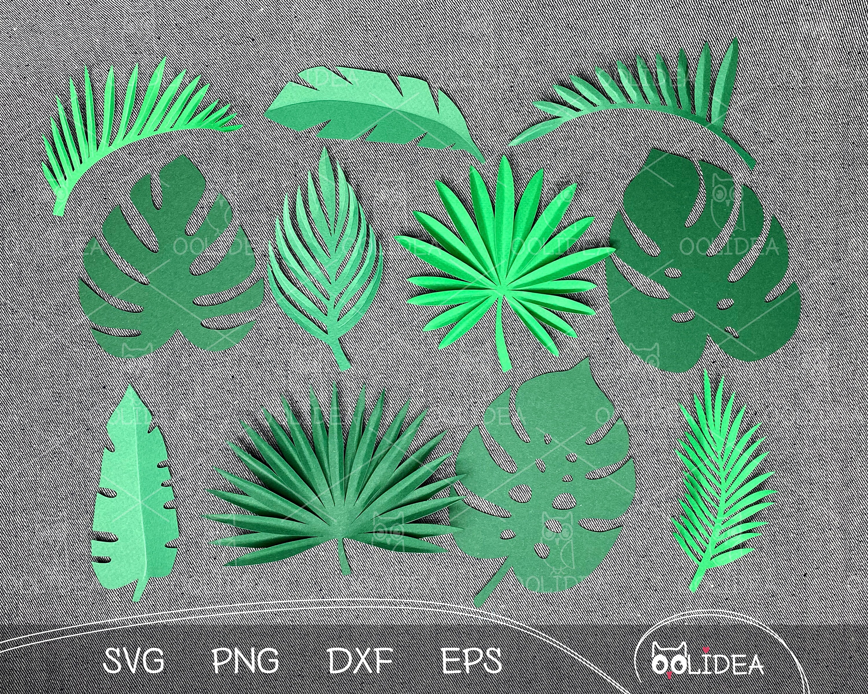 Tropical Leaf SVG Bundle: Paper Templates & Cut Files for Cricut/Silhouette Crafting