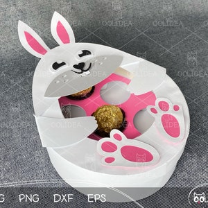 Osterhase mit Konfekthalter: SVG Papierschnitt Vorlage für Cricut & Silhouette Crafts