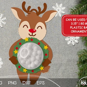 Christmas Reindeer Candy Dome SVG | Candy Ornaments SVG | Christmas Candy Holder SVG | Christmas Party Favor