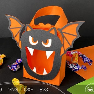 Halloween Bat Candy Box SVG Template: Treat Bag DIY (Digital Download)