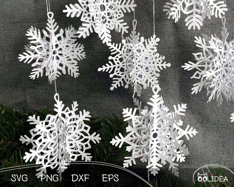 3D Snowflake SVG Bundle 2 9 Paper Snowflake SVG Templates - Etsy