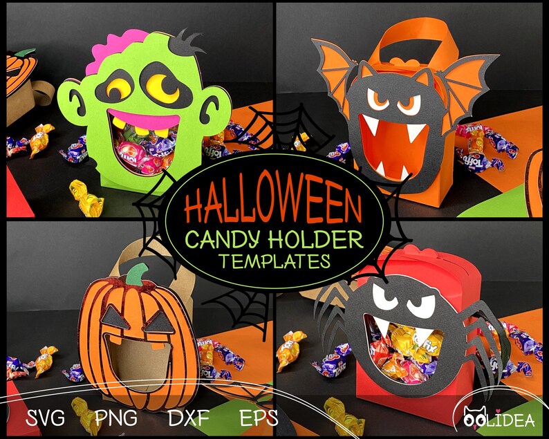 Halloween Treat Bag SVG Bundle Halloween Candy Box SVG Etsy