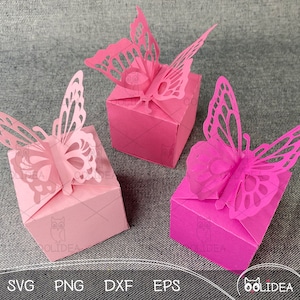 Zestaw szablonów SVG Butterfly Paper Gift Box: Eleganckie opakowanie DIY na specjalne okazje