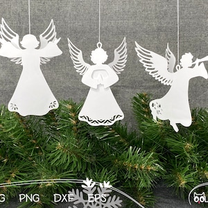 Paper Angel SVG Bundle #1 | Engel layered SVG | 3D Weihnachtsengel SVG | Adventsdekoration aus Papier