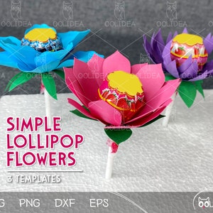Pacchetto SVG di fiori di carta 3D: modelli di lecca-lecca e rose per l'artigianato / Download di file di taglio digitale