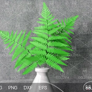 Lot de feuilles de fougère SVG : modèles en papier découpé pour travaux manuels botaniques imprimables et projets d'art numérique