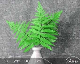 Fern Leaf SVG Bundle: Paper Cut Templates for Printable Botanical Crafts & Digital Art Projects