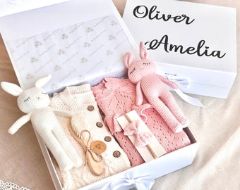 Personalized Twin Baby Gift Box, Twin boy girl gift set, Twin babies gift, Newborn twin gift, Twin shower gift, Twin gift box, Twin gifts