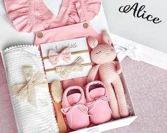 Personalized Baby Girl Gift Box Set, Newborn Essentials, Shower Gift