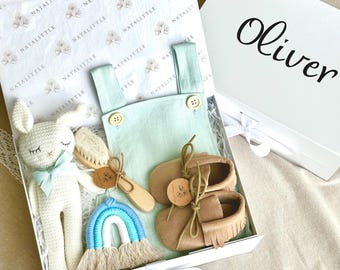 Personalized Baby Boy Gift Box, Newborn gift set, Baby shower gift, Newborn hamper, Baby arrival gift, Baby gift box, Bay boy gift badket