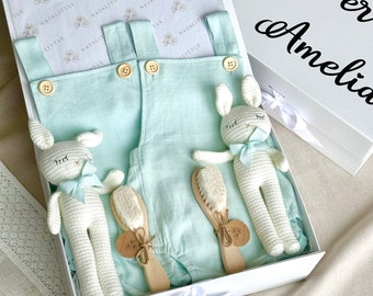 Personalized Twin Gift Box, Twin boys gift set, Newborn twin gift blue, Twin boys gift box, Baby shower twin gift, Newborn twin hamper