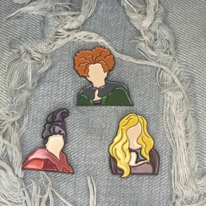 Three 3 witch sisters spooky Halloween pin