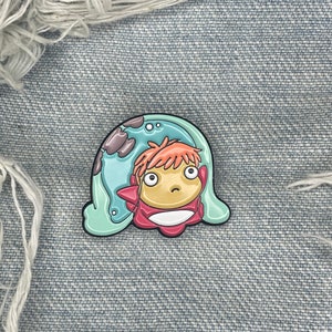 Jelly fish mermaid ocean creature magic fantasy anime movie pin badge