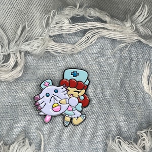 Nurse Poké Anime  Chans Cute Hugging Enamel Pin
