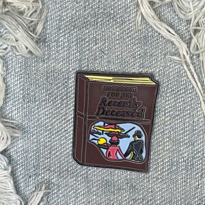 Book handbook Halloween departed movie spooky enamel pin