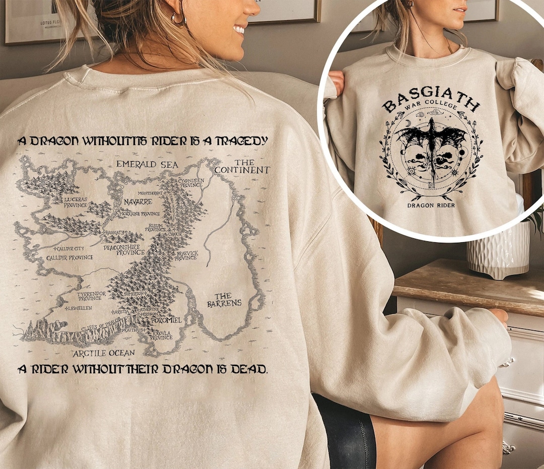 Fourth Wing Map Doubleside Shirt Basgiath War College Etsy