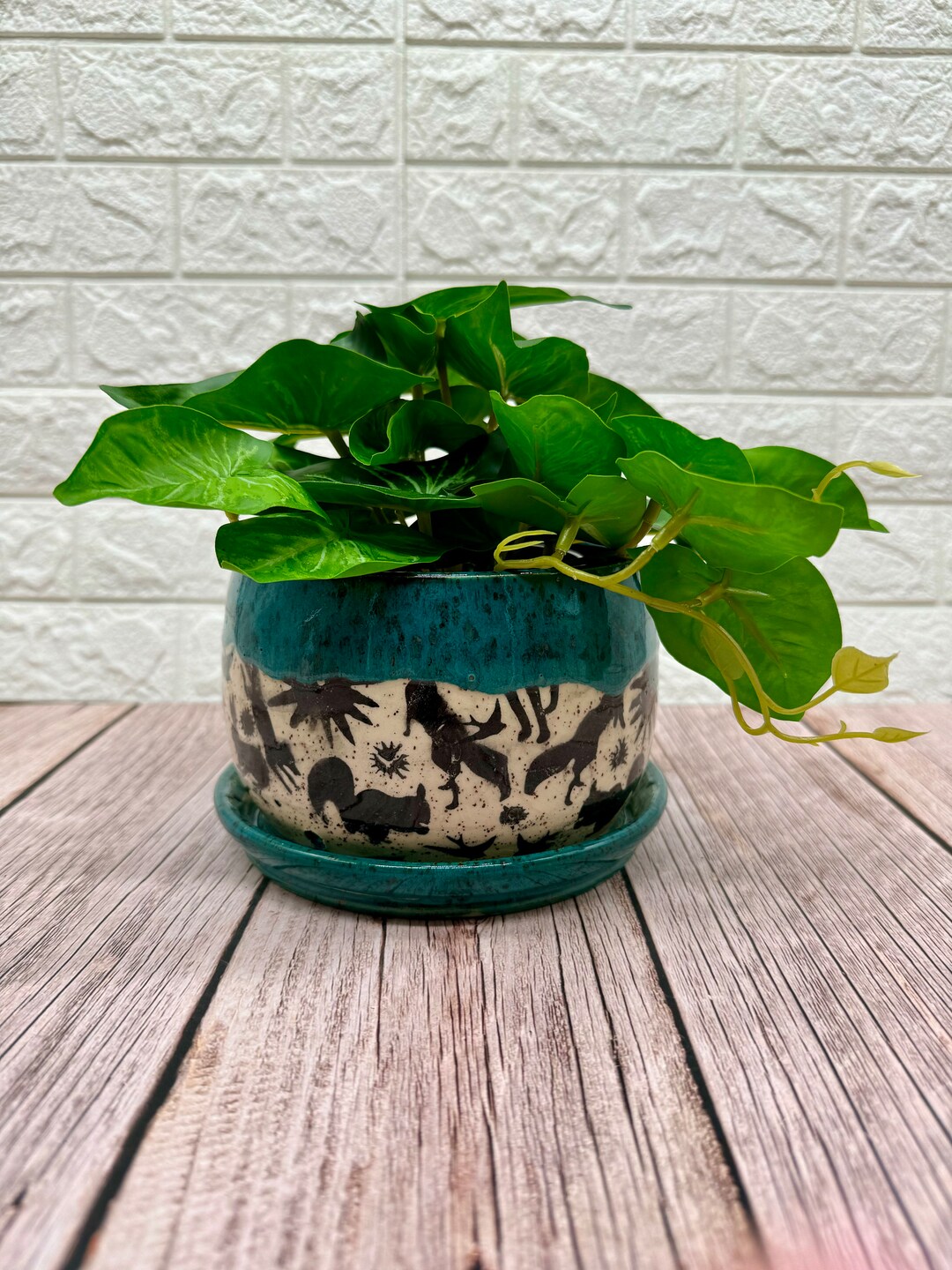 Handmade Ceramic Planter With Attached Saucer Etsy