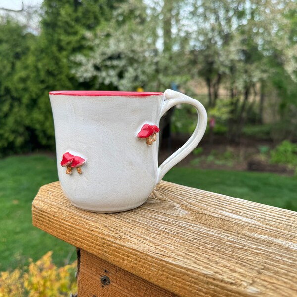 Handmade Ceramic Mushroom Mug, Pottery Mug