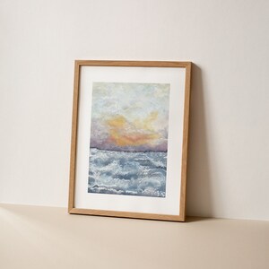 Calm Before Storm|Original Sunset Watercolor Print Downloadable Art| PRINTABLE Galveston TX Art| Digital Download Art| Ocean Printable Art|