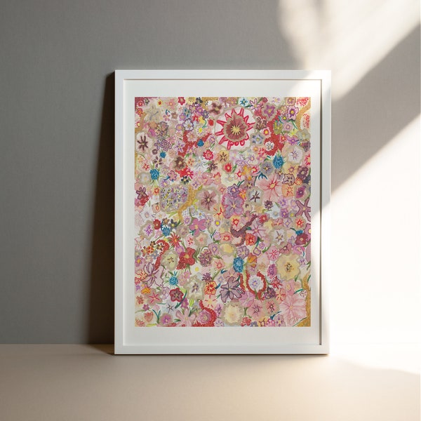 Wild Flowers | Original Watercolor Print | Modern Wall Decor | Fine Art Print | Abstract Floral Art | Unique Art Piece | Colorful Botanicals