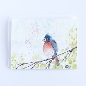 Blauer Vogel 4x6 A2 Grußkarten, Original Aquarell Druck Grußkarten, leere Klappkarten, Aquarell Vogel, niedliches stationäres Set von 5 oder 10
