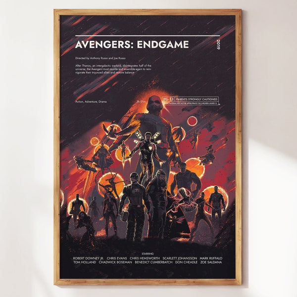 Avengers Endgame Poster | Art Print | Movie Posters | Marvel MCU | Gift for Movie lovers