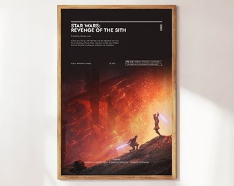 Star Wars: Die Rache der Sith Poster | Kunstdruck | Film Poster | Geschenk für Filmliebhaber