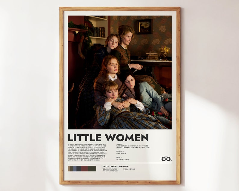 Little Women Poster Greta Gerwig Movie Minimalist Movie Poster Wall Art Print Vintage Retro Movie Poster image 1