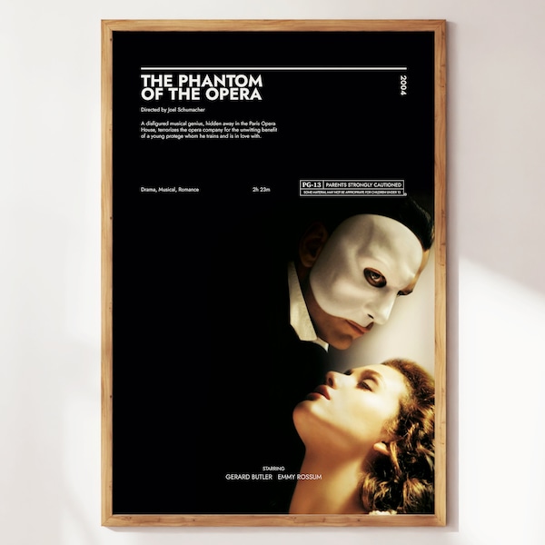 The Phantom of The Opera Poster | Art Print | Movie Posters | Gift for Movie lovers