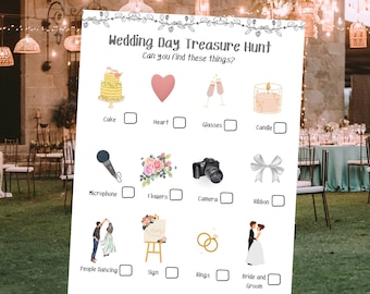 Mariage Enfants Jeu Treasure Hunt Scavenger I Spy Activité Enfants