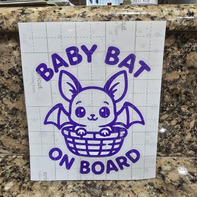 Baby Bat on Board Decal – Cute Gothic Bat Car Sticker – Halloween Baby ...