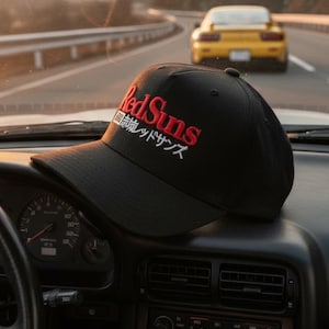 Gorra Snapback de los RedSuns / Gorra bordada con la inicial D de Akagi RedSuns / Ropa de calle de anime JDM